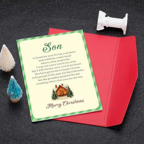 Christmas Cards for Son with Envelopes – Mom & Dad Greeting Card Set