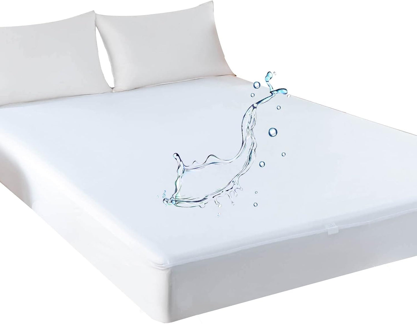Kingnex Twin Mattress Protector - Waterproof Fitted Sheet with Smooth Surface & Elastic Skirt
