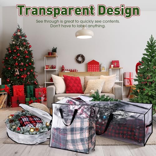 Simgoing Extra Large Christmas Tree Storage Bag 9 Ft & Wreath Garland Tote Set