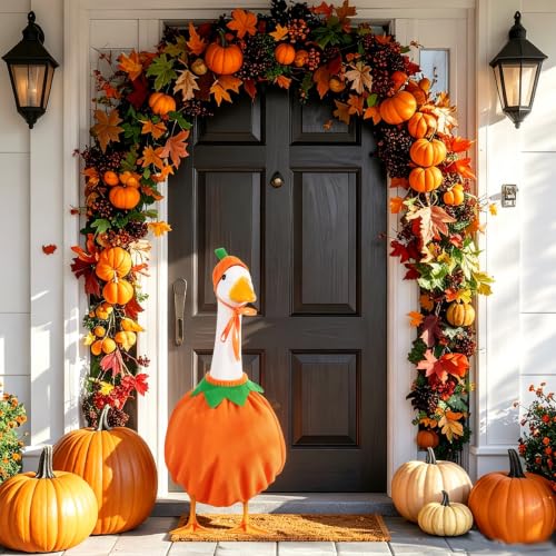 Silicherry 3-Piece Halloween Fall Porch Goose Outfit Set - 23 Inch Elegant Style