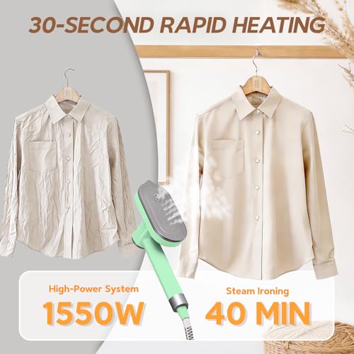 WellMall Green Hanging Handheld Garment Steamer 2-in-1 Clothes Iron & Steamer