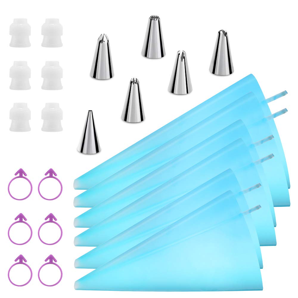 Reusable Decorating Set: Piping Bags, Tips, Couplers & More by Kasmoire