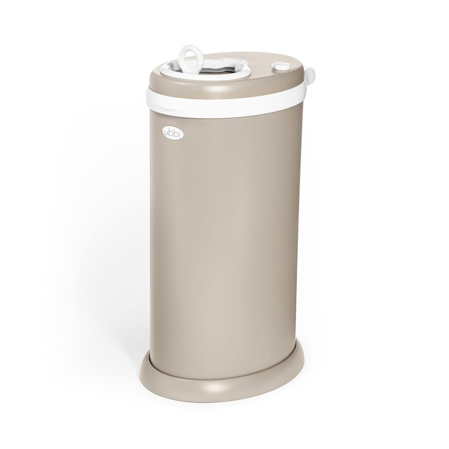 Ubbi Stainless Steel Diaper Pail - Odor Locking Design, No Special Bags Required | Taupe Color