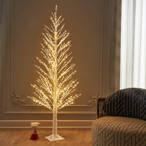 Birchlitland 6FT LED Alpine Trees with 810 Warm White Fairy Lights Indoor Outdoor Holiday Decoration