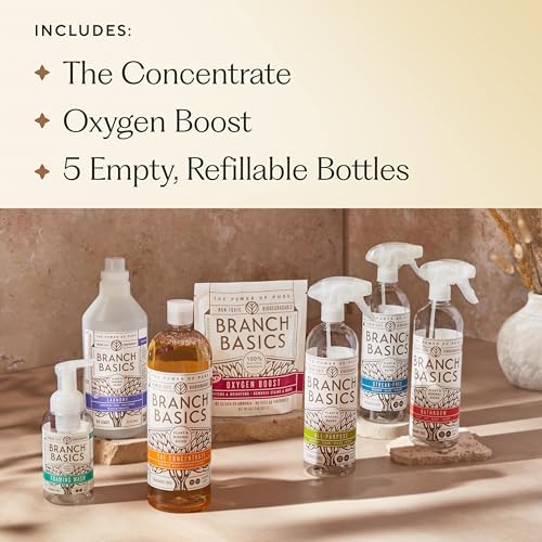 Plastic Spray Bottles for Cleaning Kit - All-Purpose, Bathroom, Laundry, Glass & Hand Wash