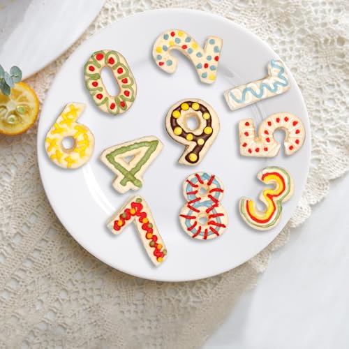 FUSOTO 9PCS Number Cookie Cutters Set 3 Inch, Includes 0-8 with Reverses to 9
