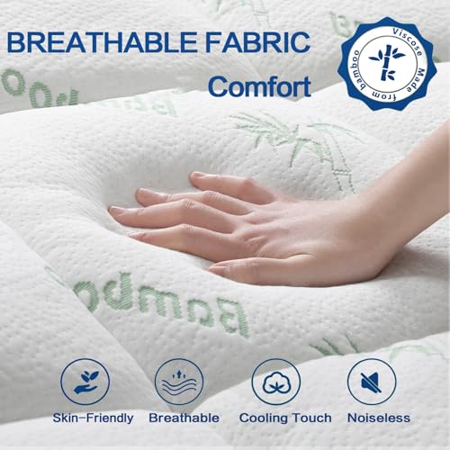 SakuraHome White Twin XL Mattress Topper - Extra Thick Pillow Top Bedding