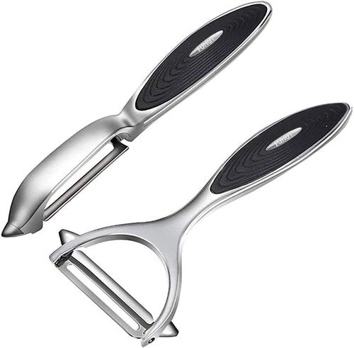 FUHUY Vegetable Peelers - Y-Shaped & I-Shaped Stainless Steel with Ergonomic Handle | 2-Pack