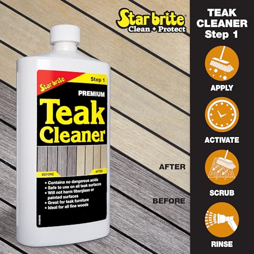 STAR BRITE 16 OZ Teak Care & Restoration Kit - Weathered Wood Oil & Cleaner