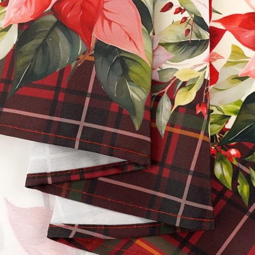 Uwdfnwuif Red Holly Christmas Tablecloth Waterproof 60x102 Oval Holiday Decor