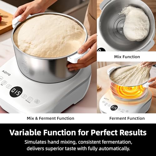 Home Dough Maker 5.3QT Dough Mixer with Fermentation Function - White