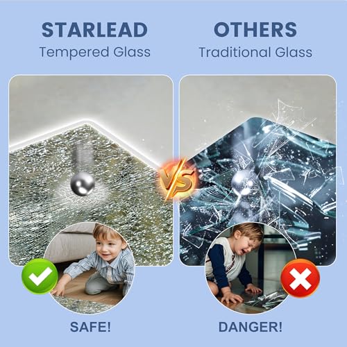 STARLEAD 24x32-Inch Bluetooth LED Bathroom Mirror with Anti-Fog, Adjustable Lighting - Silver Rectangular