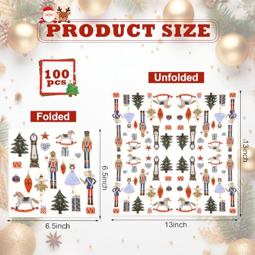 Luncheon 100 Pcs Christmas Nutcracker Disposable Paper Napkins – Elyxio