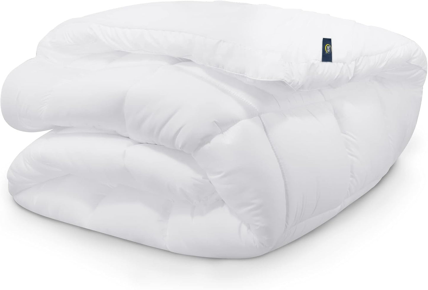 SERTA Down Illusion Soft Hypoallergenic 2 inch Pillowtop Simple Fit Mattress Topper, Twin XL, White