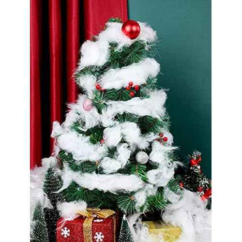 Riakrum Fake Snow Decor Fiber Artificial Snow Cotton Snow Fluffy Indoor Decoration for Winter Mantle Christmas Decoration(120 g)