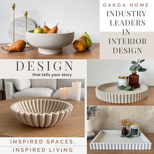Beige Resin Large Decorative Bowl for Entryway & Home Decor - 10 Inch Key Catchall
