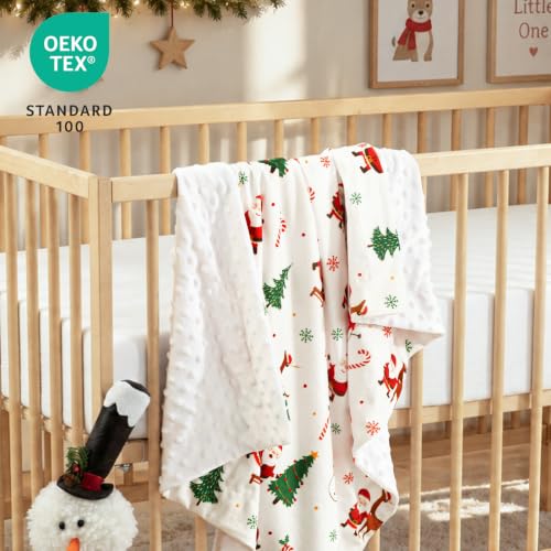 David's Kids Micro Fleece Minky Baby Blanket 30x40 Inches Christmas Edition