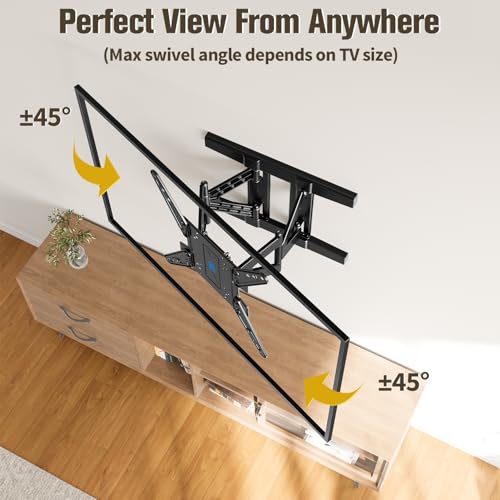 Ultra Slim TV Wall Mount Bracket for 26-75 Inch TVs - Full Motion, Level & Swivel, Space-Saving Design