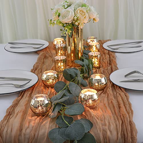 Gold Assorted Votive Candle Holders - 24 Pcs Mercury Glass Tea Light Holders