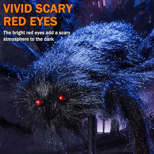 Black 15ft Giant Halloween Spider Outdoor Decoration - Creepy Realistic Props