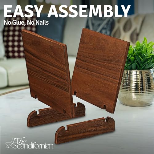 Wood Vinyl Record Holder Shelf - Rustic Modern LP Storage Rack for 25-40 Albums