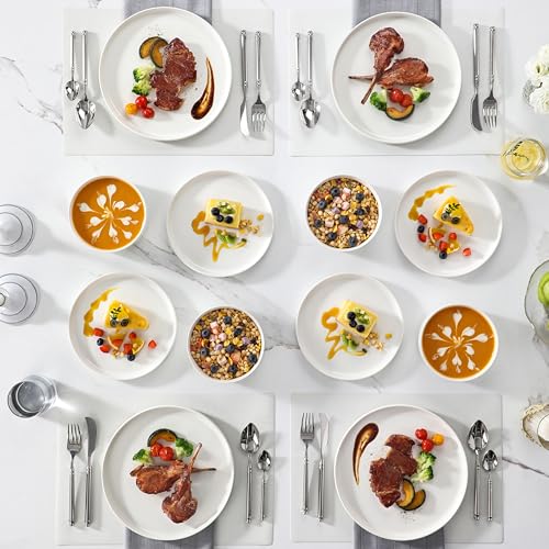 Ivory White 12-Piece Porcelain Dinnerware Set for 4 - Chip & Scratch Resistant