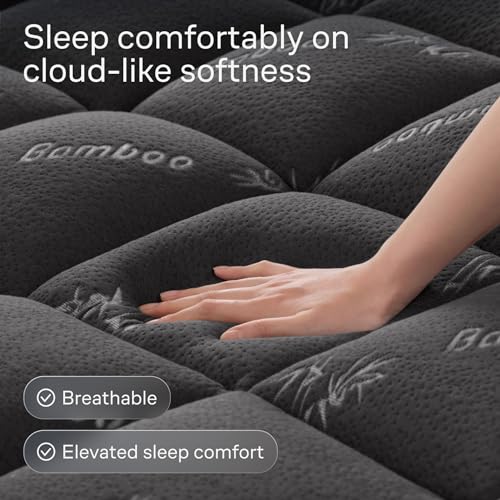 Dark Gray King Mattress Topper - Ultra Soft Memory Foam Bed Topper for Back Pain Relief