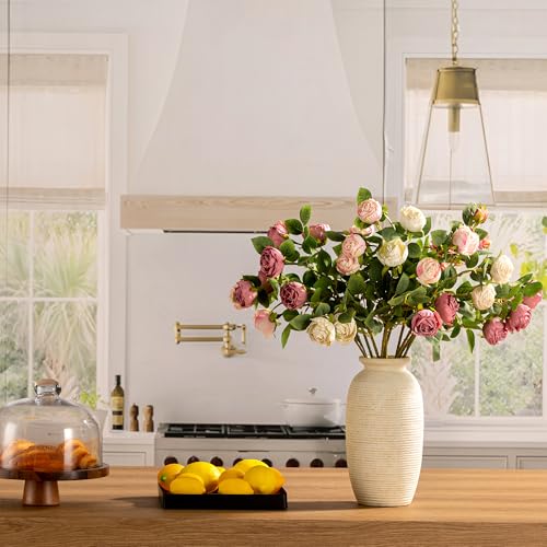 Ooit 12.5-Inch Rustic Ceramic Flower Vase with Waterproof Coating