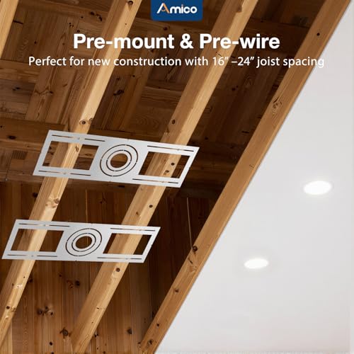 Amico 26 Inch New Construction Mounting Plate for Recessed LED Lights - Pack of 24