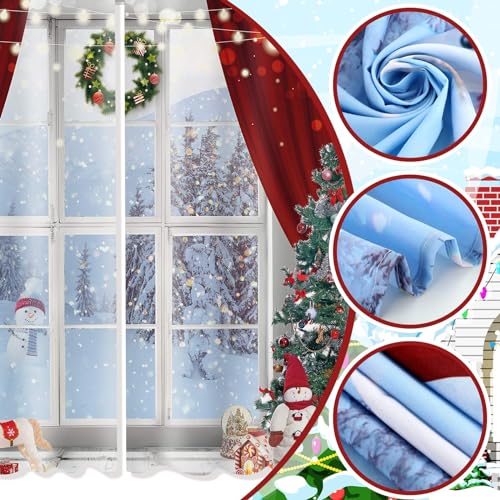 Peryiter Christmas Curtains 82x84 in - 2 Panels, Living Room Window Decor, Classic