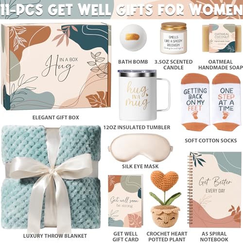 Get Well Gifts Basket for Women After Surgery - Dusty Blue US