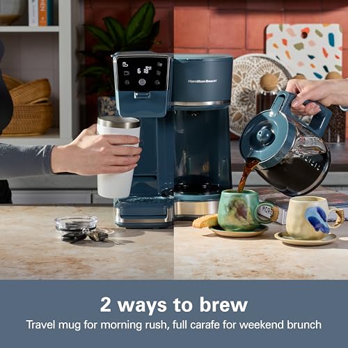 2-Way Drip & Single Serve Coffee Maker - 12 Cup, Blue - Kitchen Makeover Collection
