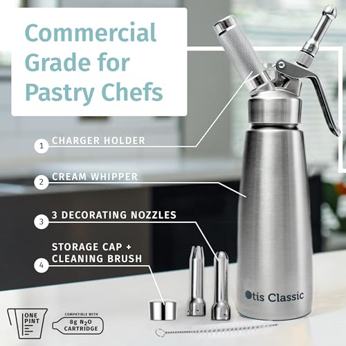 500ml Stainless Steel Whipped Cream Dispenser with 3 Nozzles - Food Grade Kitchen Tool