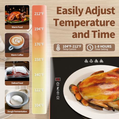CedarAce Black & Gold 47x12in Stackable Food Warmer Tray with Adjustable Temp & Timer