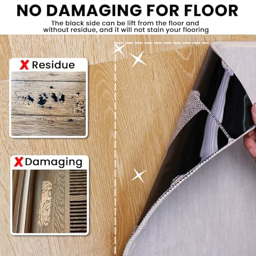 Urdar Brunnr 24 Pack Reusable Rug Tape Grippers for Hardwood & Tile Floors