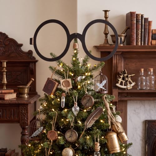 24 Inch Wizard Glasses Christmas Tree Ornament - Foldable Wooden Decor