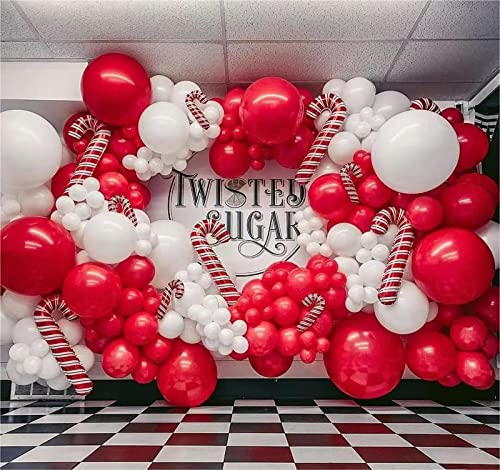 FOTIOMRG 110pcs Red Balloon Arch Kit with 18, 12, 10 & 5 Inch Balloons - Party Decorations