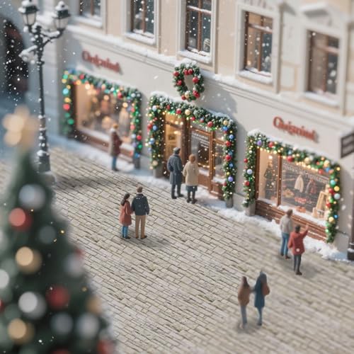 Warmtree 6-Pack Village Road Snow Mat Set for Christmas Village Decor
