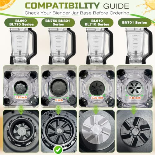 72oz Ninja Blender Replacement Pitcher Compatible with BN750 BN751 BN801