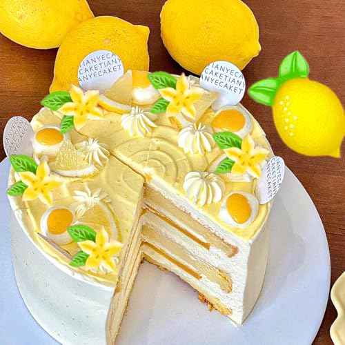 5 PCS Lemon Carambola Fondant Silicone Mold Fruit Silicone Molds Lemon Piece Leaf Cake Pop Molds for Chocolate Candy Cake Cupcake Polymer Clay Crafting Projects DIY Cake Decoration