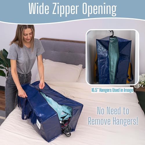 Blue VENO 8 Pack Heavy Duty Moving Bags with Backpack Straps & Handles, Extra Large Storage for Dorm & Moving
