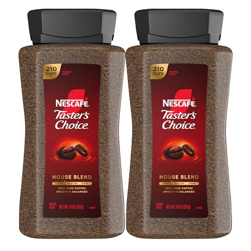 Instant Coffee House Blend 2 Jars 14 oz - Smooth, Full-Bodied Flavor