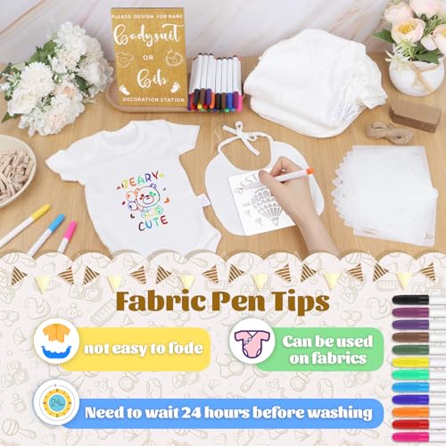 Baby Shower Decoration Kit with Bibs & Bodysuits - Classic Kraft