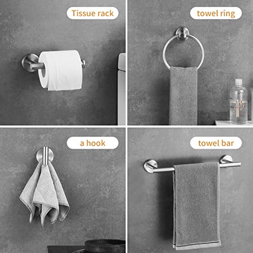 Brushed Nickel Bathroom Hardware Set 10 Pieces - 16 Inch Towel Bar & Accessories