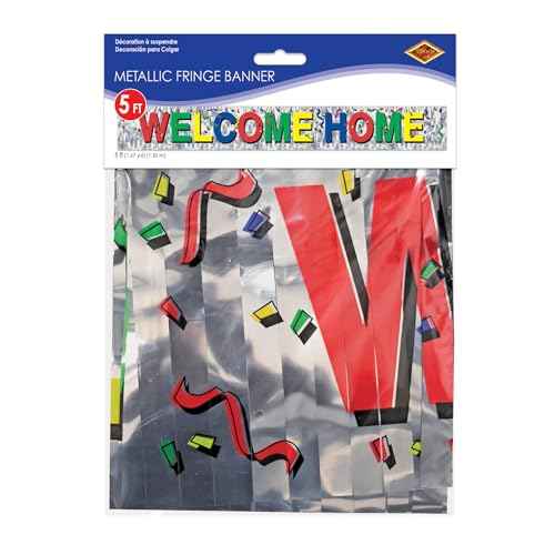 Metallic Welcome Home Fringe Banner Party Accessory (1 count) (1/Pkg)