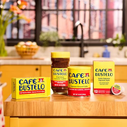 Coffee Pods - Café Bustelo Espresso Dark Roast 10-Count Pack of 6 - Compatible with Keurig