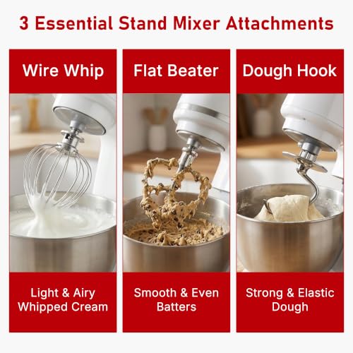 3-Piece Stainless Steel Stand Mixer Attachments Set for KitchenAid