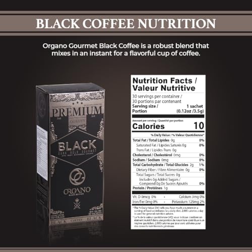 Organic Gourmet Black Coffee with Ganoderma Lucidum - 30 Sachets