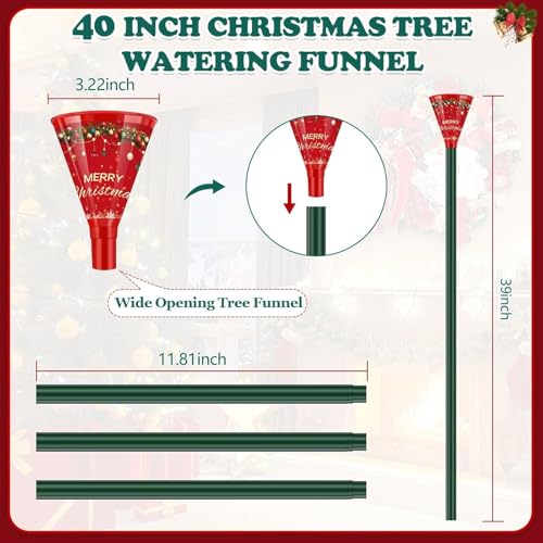 IPOOLTENG 2PCS Christmas Tree Watering Funnel Set with 6 Tubes, 75 Inch Long Guides for Easy Watering (Variation 2)
