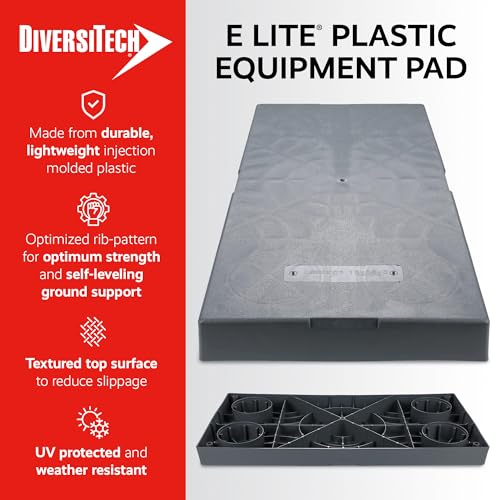 Plastic Equipment Pad for HVAC Systems 36x48x3 Inches Gray Lightweight Rugged
